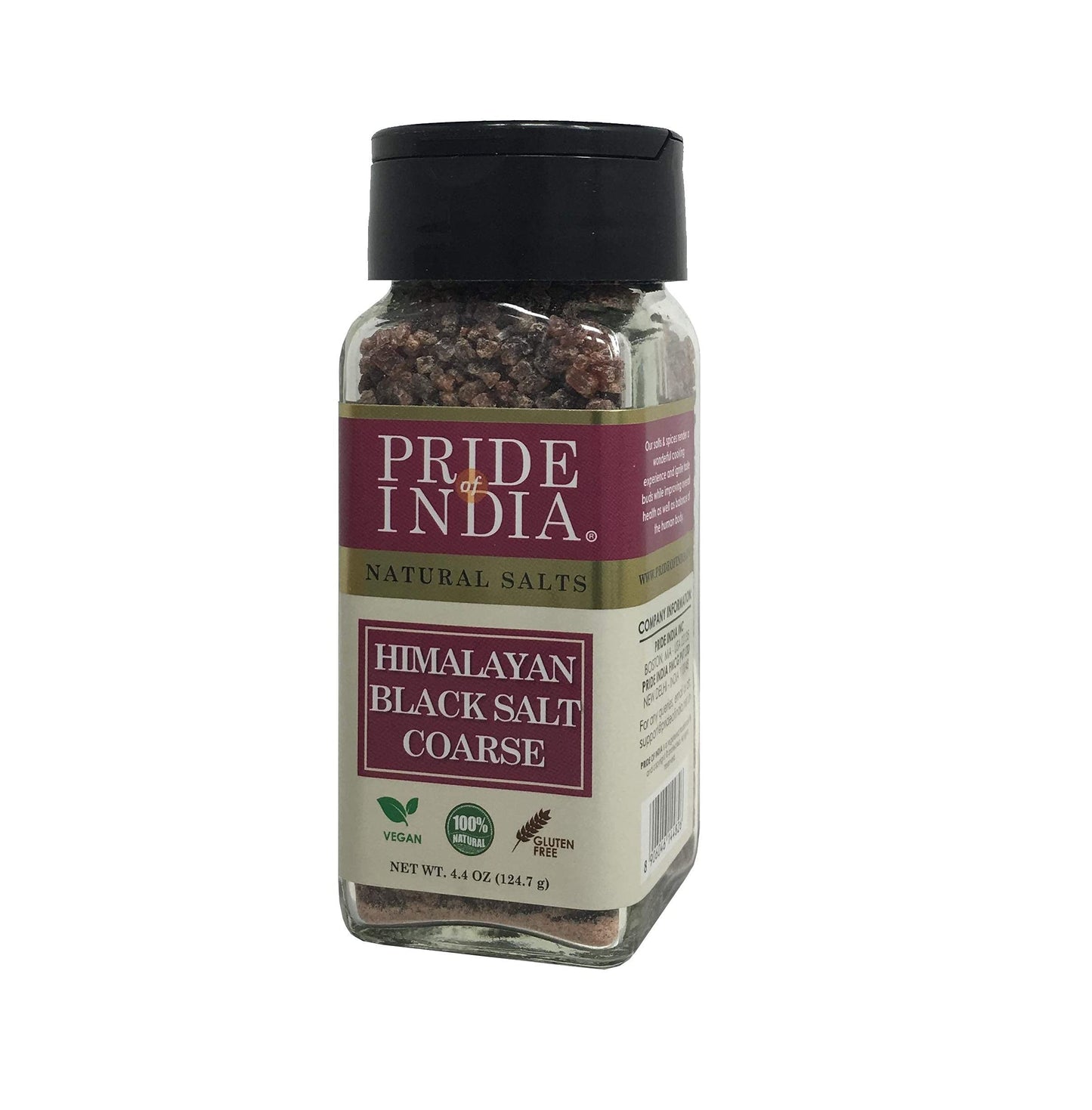 Pride Of India Himalayan Black Rock Salt, Coarse Grind, 4.4 oz, 84+ Minerals