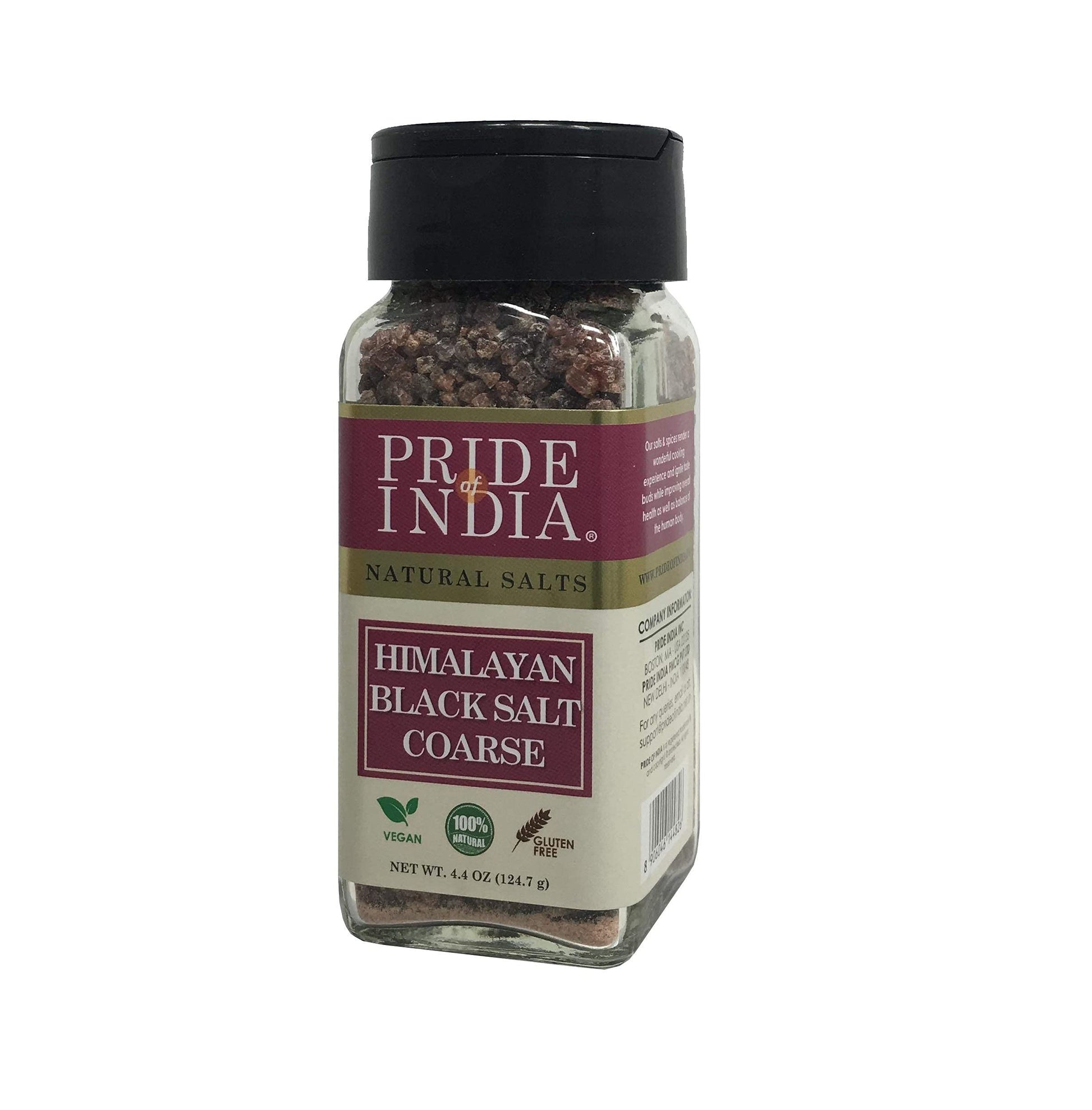 Pride Of India Himalayan Black Rock Salt, Coarse Grind, 4.4 oz, 84+ Minerals