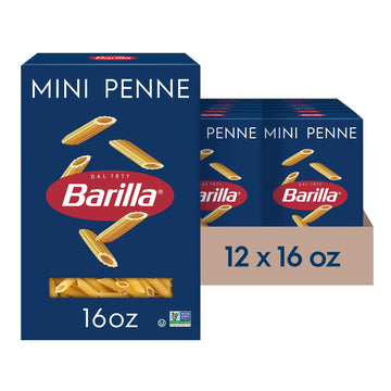 Barilla Mini Penne Pasta, 16 oz. Box (Pack of 12) - Non-GMO Pasta Made with Durum Wheat Semolina - Kosher Certified Pasta