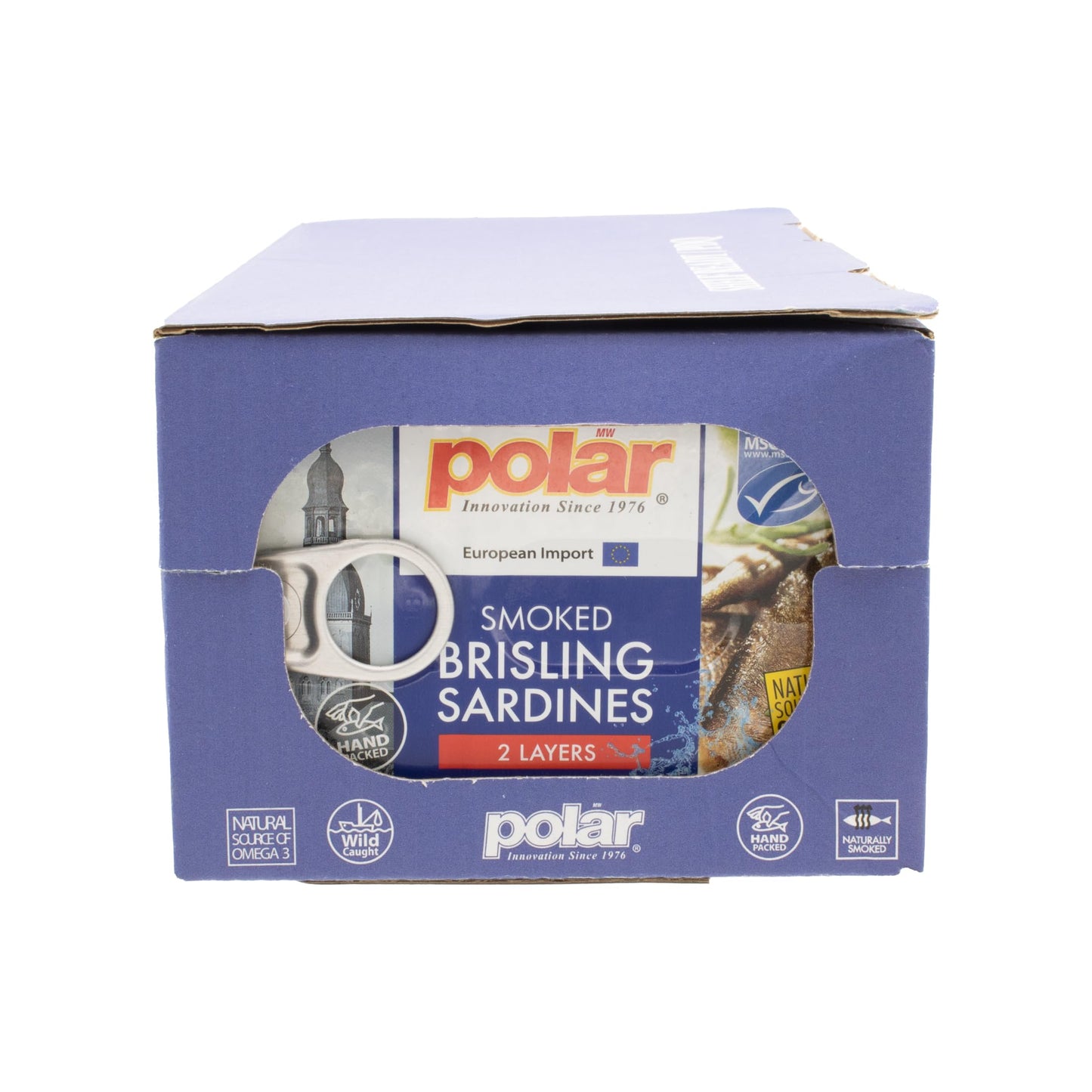 MW Polar Smoked Brisling Sardines in Spring Water  3.52 oz Can  Wild Caught (Pack of 12)