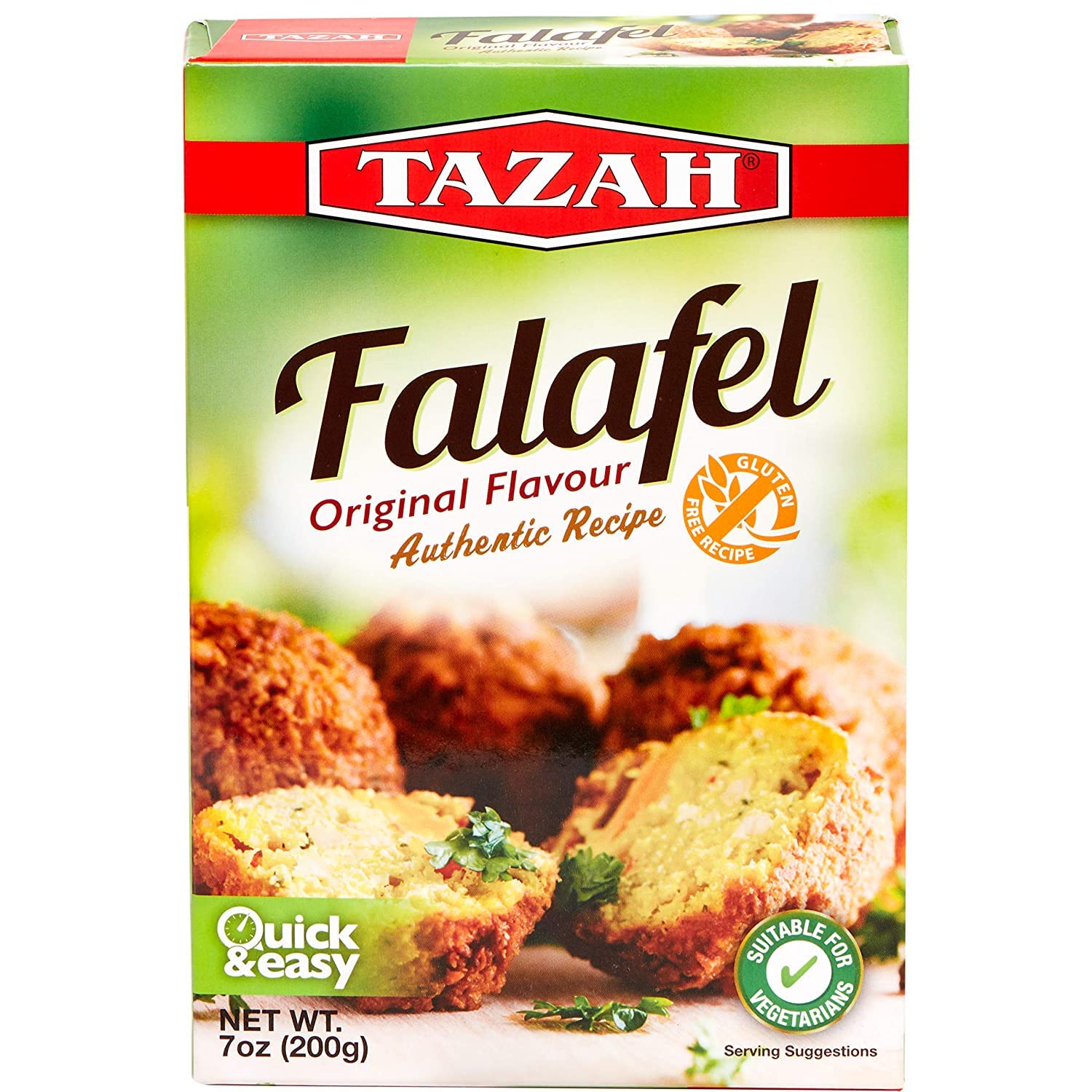 Tazah Falafel Mix 7oz (200g) Delicious Vegetarian Crunch Patties Powder Mix Lebanese Recipe