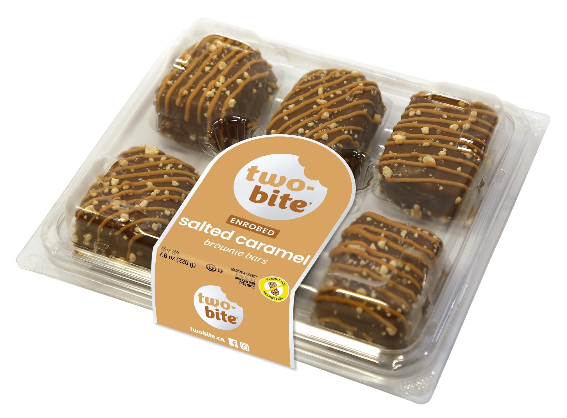 two-bite Salted Caramel Brownie Bars, Frozen, 6 ct