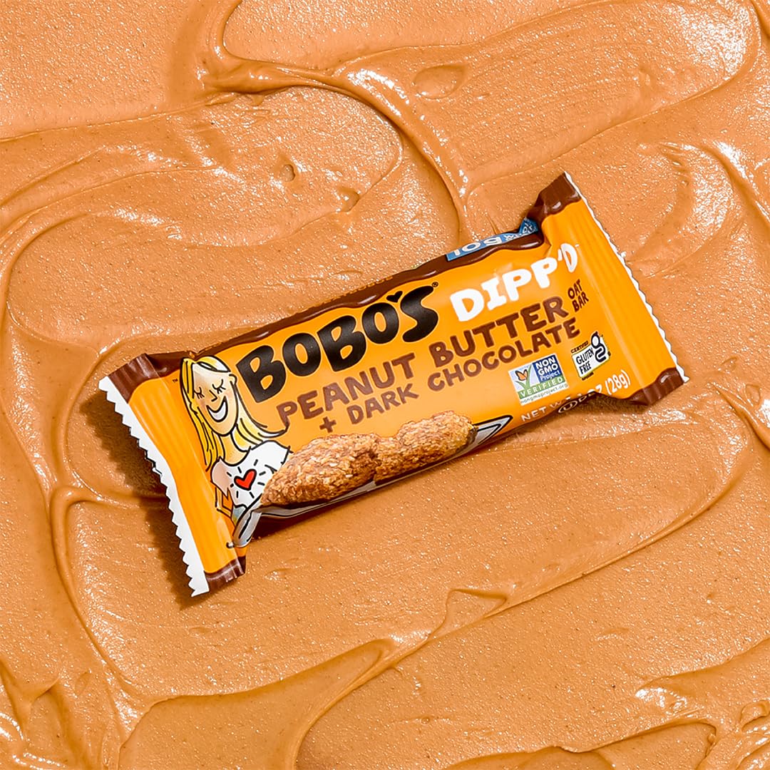 Bobos Dippd Bars (30 ct Case) (Peanut Butter + Dark Chocolate)