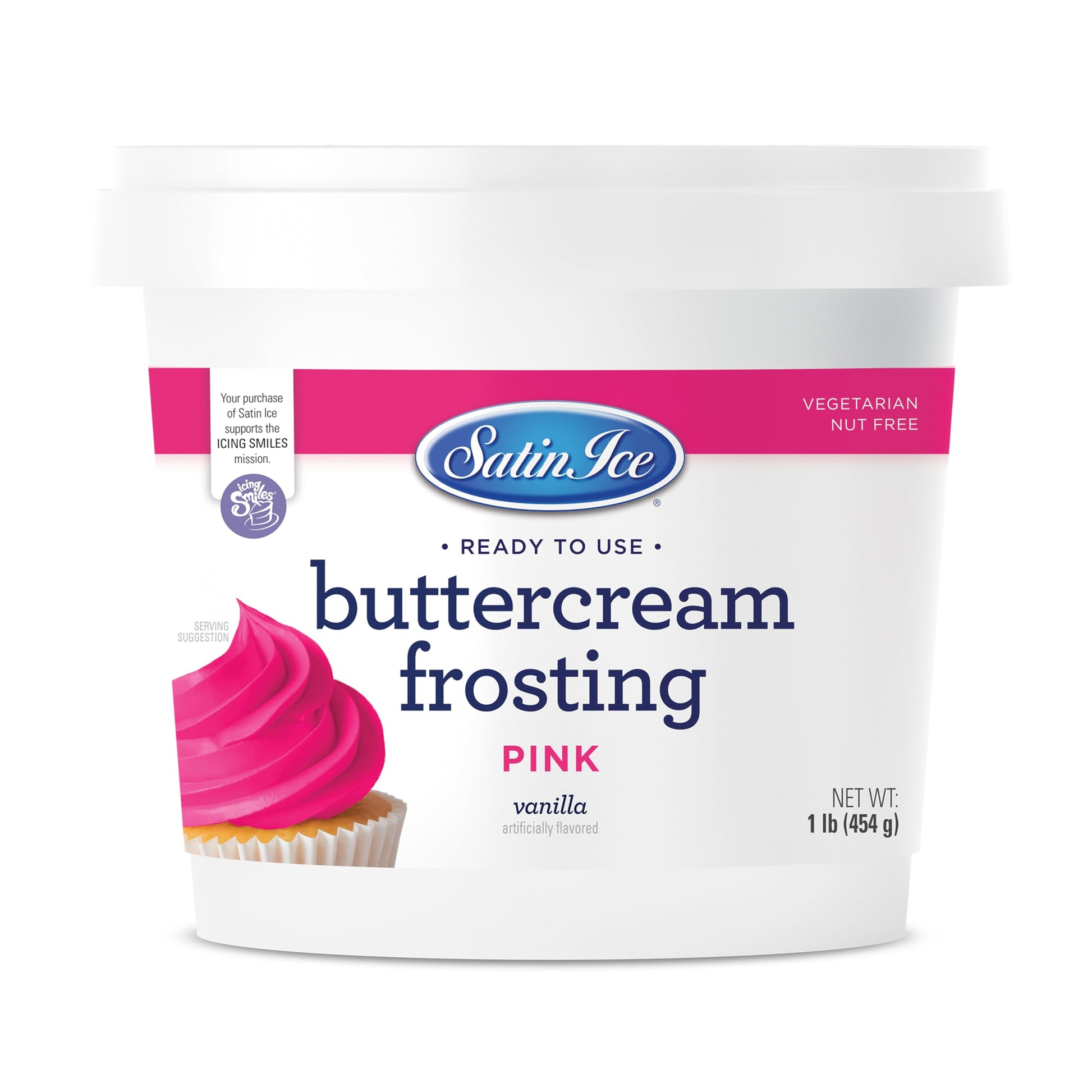 Satin Ice Pink Buttercream Frosting - 1lb - Pail