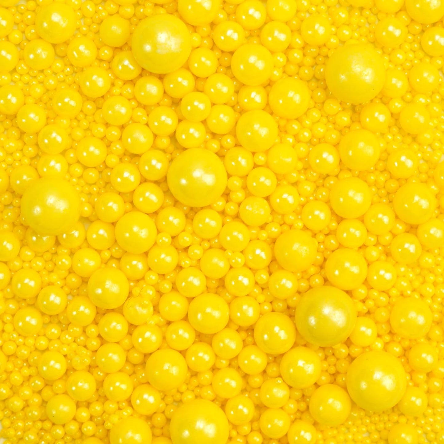 Dazzjoy Edible Pearls, Yellow Pearl Sugar Sprinkles, 130G/4.58Oz, Yellow Ball Pearls For Cake Decorating, Cupcake Toppers, Edibl