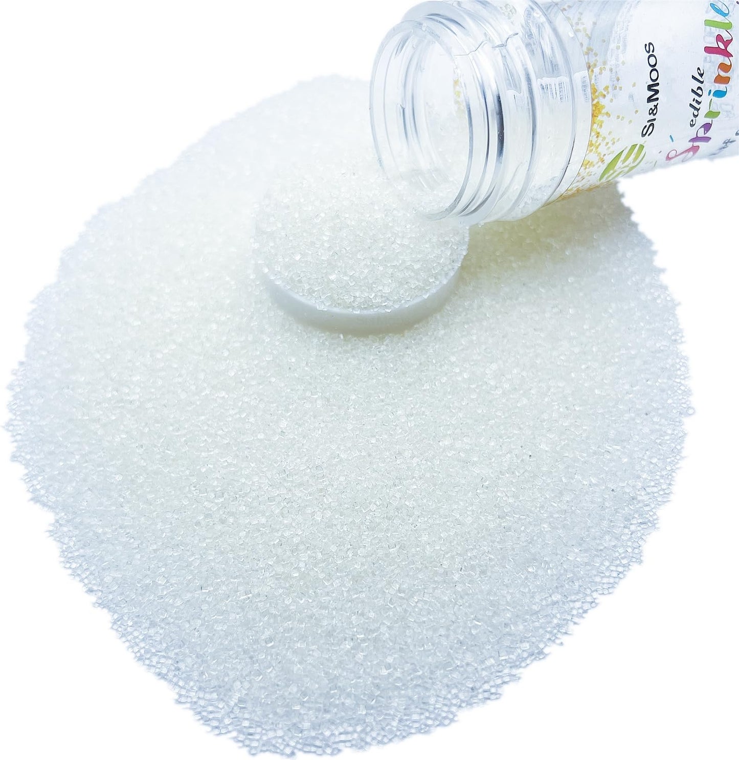 Se Si&Moos White Sanding Sugar White Edible Sparkling Sprinkles Sanding Sugar Crystals For Cookie Decorating Edible Glitter Rimm