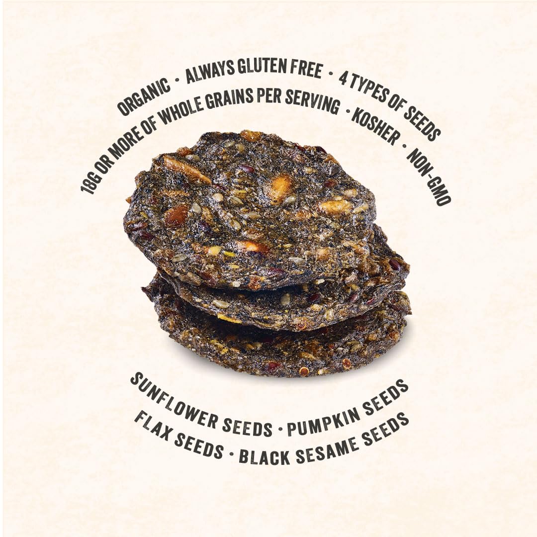 Marys Gone Crackers Super Seed Crackers, Seaweed & Black Sesame, 4 Ounce (Pack of 1), Organic Plant Based Protein, Gluten Free