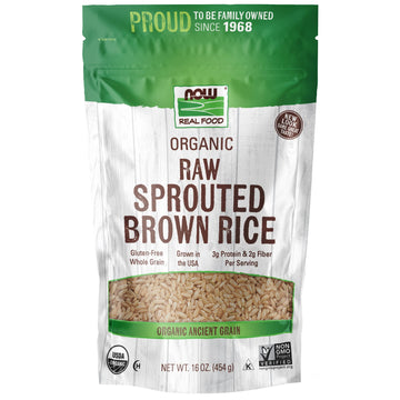 NOW Foods, Organic Sprouted Brown Rice, Raw, Gluten-Free and Whole Grain, 16-Ounce (Packaging May Vary)