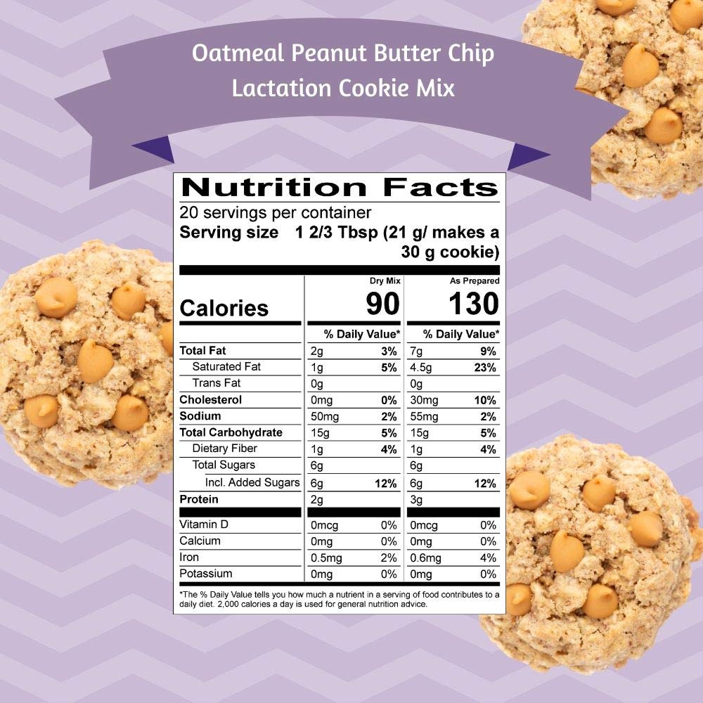 MilkBliss Lactation Cookies Mix, Oatmeal Peanut Butter Chip, 15oz, Breastfeeding Support