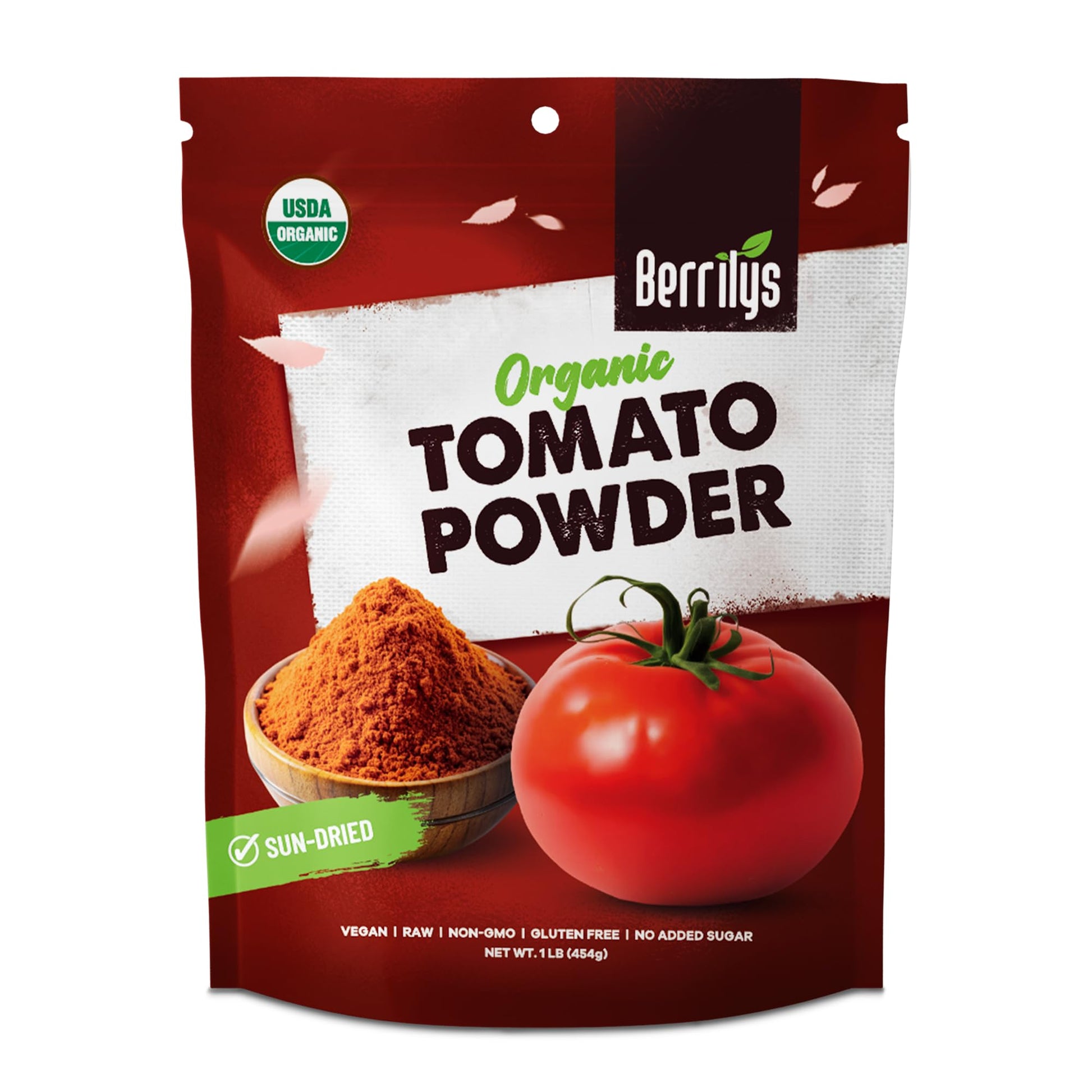 Organic Dried Tomato Powder With Salt  16Oz  Usda Certified  Dehydrated  Ground  Great For Baking  Great Souce For Pizza And Pasta  Alternative Spice  Herbs