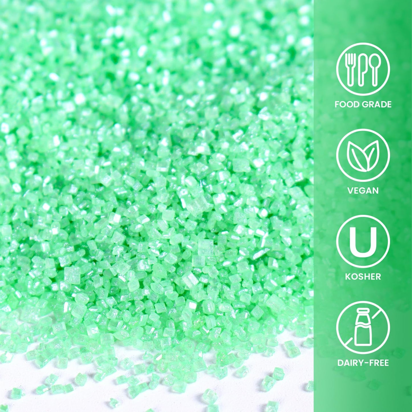 Green Sanding Sugar Sprinkles, 4.02Oz Easter Green Edible Glitter Sprinkles For Cake Decorating Cupcake Toppers Baking Drinks Co