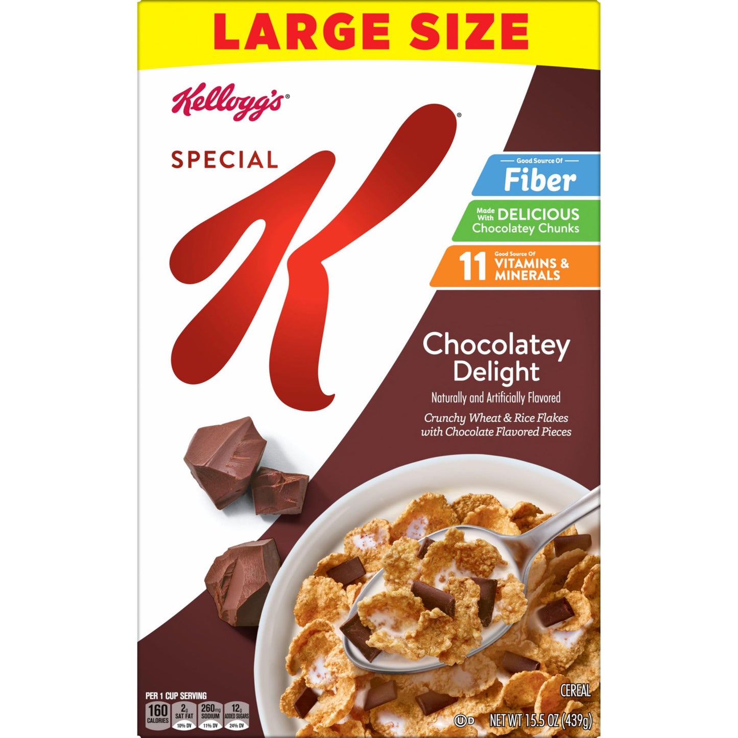 Kelloggs Special K Chocolatey Delight Breakfast Cereal  Good Source of Fiber  Large Size  15.5 oz