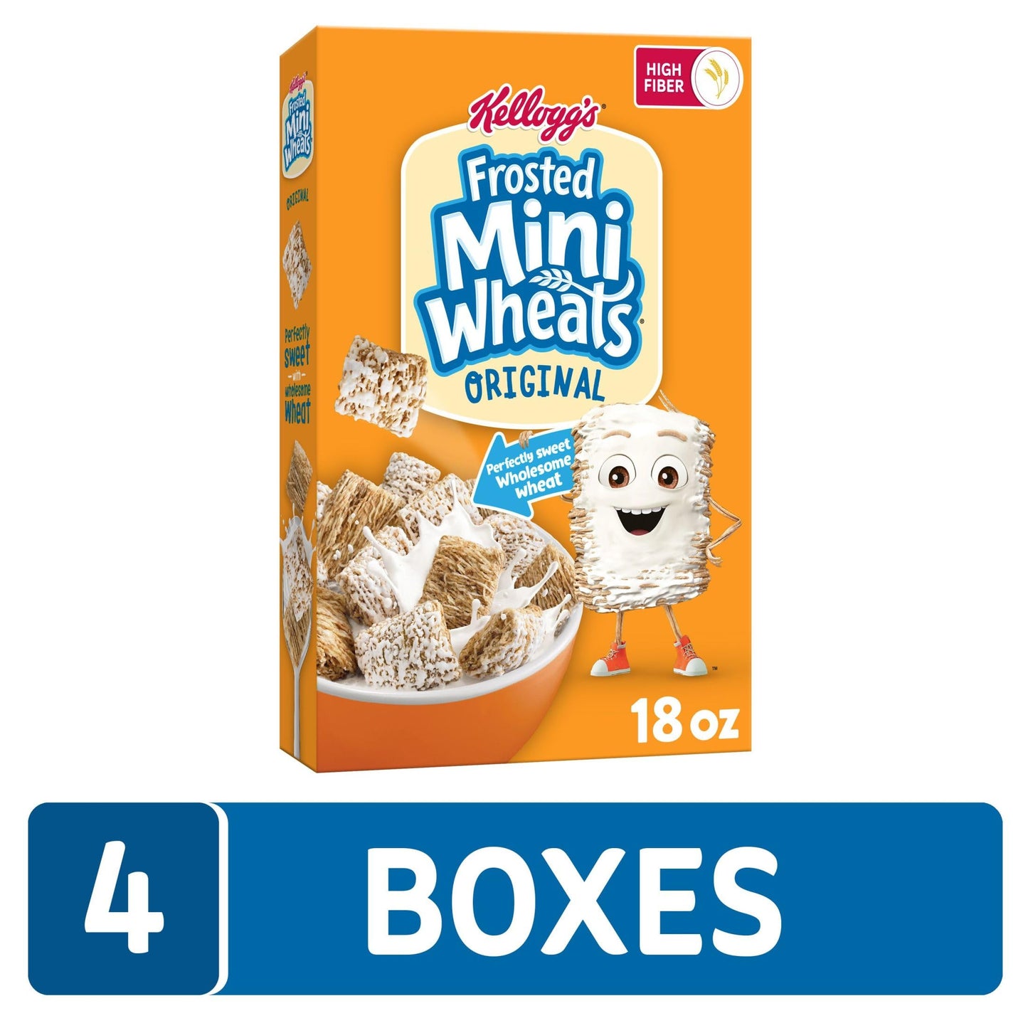 Frosted Mini-Wheats Breakfast Cereal, Kids Cereal, Family Breakfast, Original (4 Boxes)