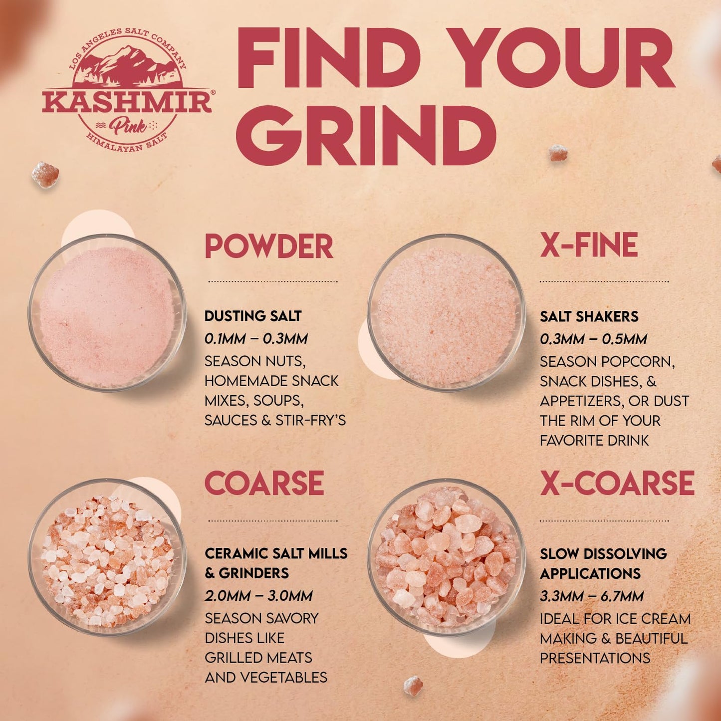 LA SALT CO Pink Himalayan Salt Jar, 2.5 Lbs, 100% Pure, Vegan, Non-GMO, Kosher Certified