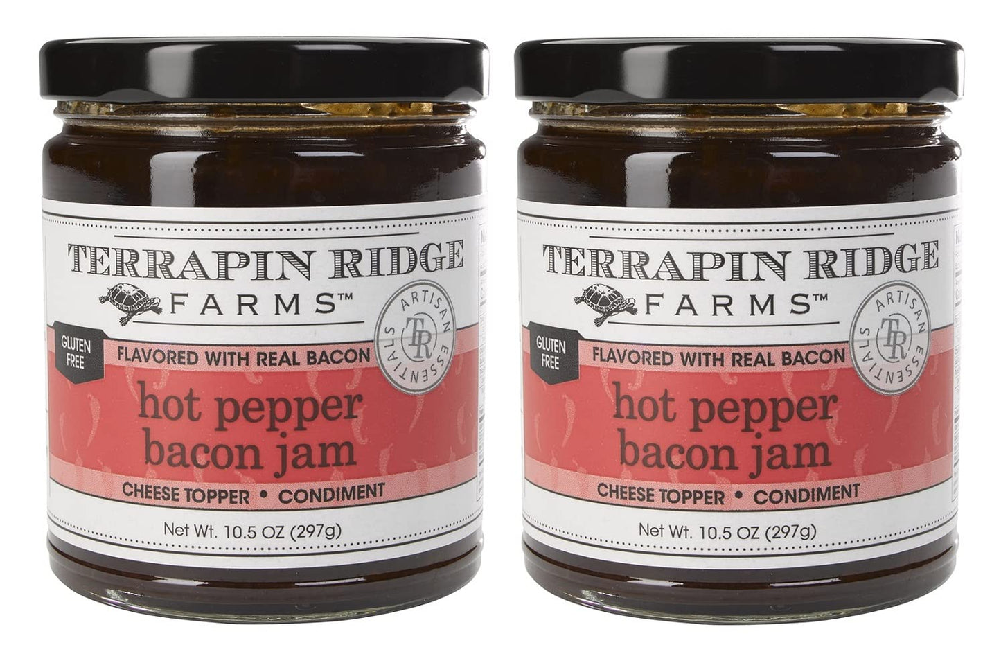 Terrapin Ridge Farms Hot Pepper Bacon Jam, Pack of 2 Jars, 10.5 Ounce Each