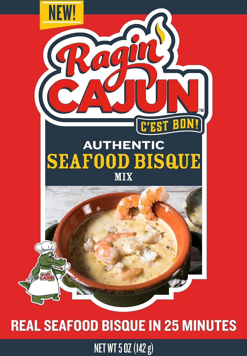 Ragin Cajun Authentic Seafood Bisque Mix, 5 Ounce (Pack of 6)