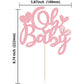 Ephlyn 1Pcs Happy Valentine'S Day Oh Baby Cake Topper Pink Glitter Valentine Babyshower Cake Decorations For Love Valentine'S Da