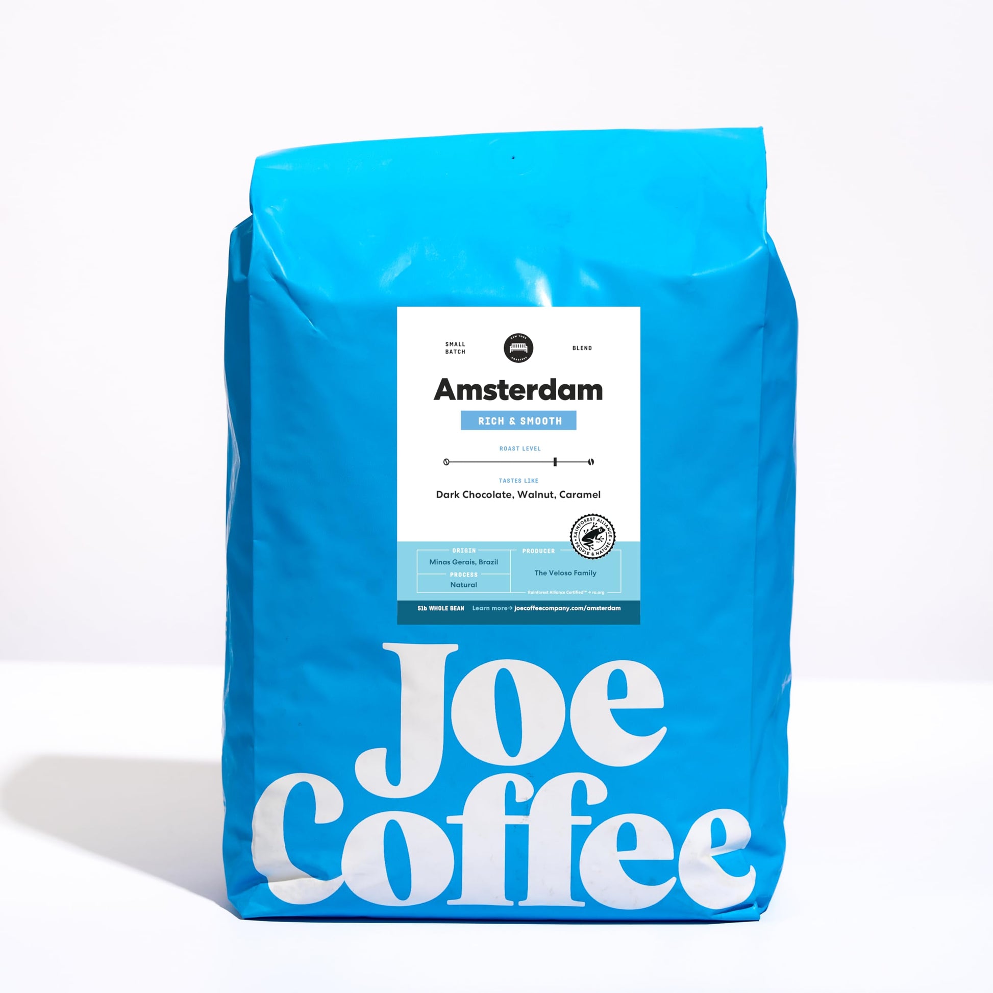 Joe Coffee Company - The Amsterdam Whole Bean Specialty Coffee, 5 lb Bag | NYC Roaster, Rainforest Alliance Certified, Kosher, C