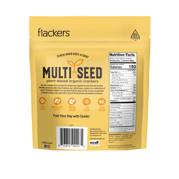 Flackers Organic Cheeze-Pleaze Multi-Seed Crackers, 4 Ounce 6-Pack, Gluten Free, Non Gmo, Vegan, Keto Snack, 6G Protein, 6G Fibe