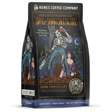 Bones Coffee Company Army Of Dark Chocolate Flavored Whole Coffee Beans | 12 Oz Dark Roast Arabica Low Acid Coffee | Gourmet Coffee Gifts & Beverages (Whole Bean)