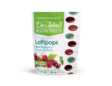 Dr. Johns Sugar Free Candy, Healthy Lollipops With Zero Sugar, Low Calorie Snacks, Keto Friendly Hard Candy Sweets, Blue Raspber