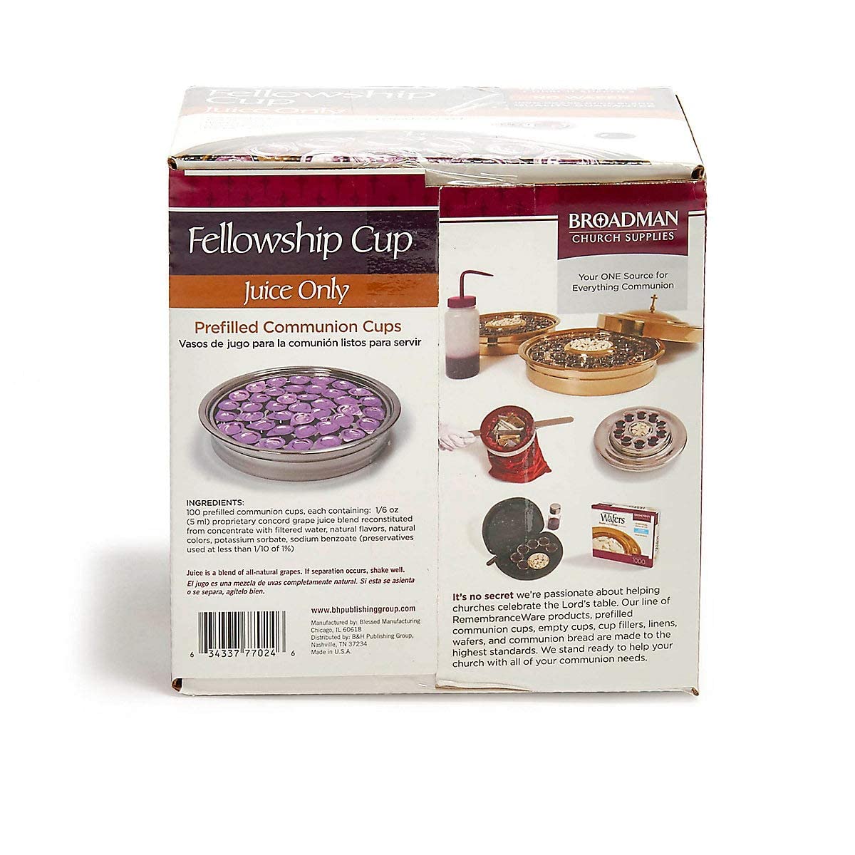 Broadman Church Supplies Pre-Filled Communion Fellowship Cup, Juice Only, 100 Count