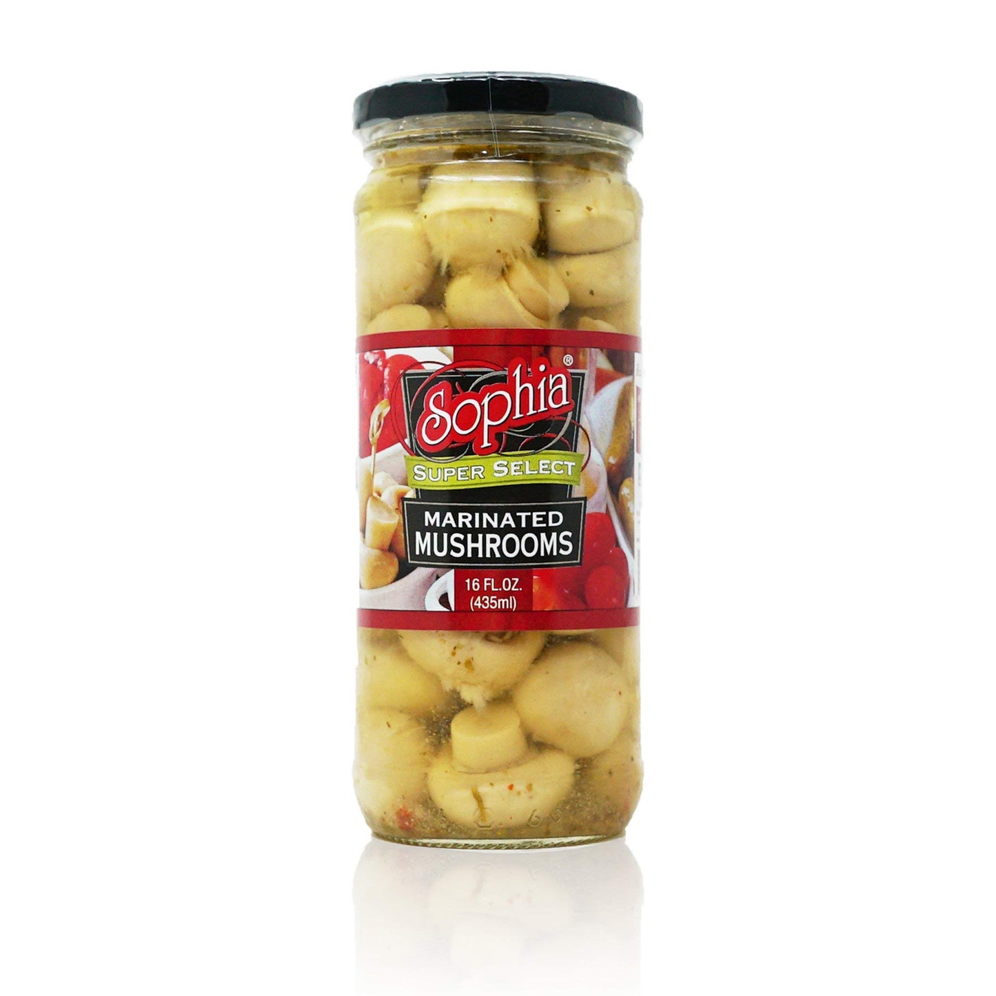 Sophia Mushrooms - Marinated 16oz (2-pack) | Whole Marinated Mushrooms in Jar | Italian-Style Pickled Vegetables | Fresh Mushroo
