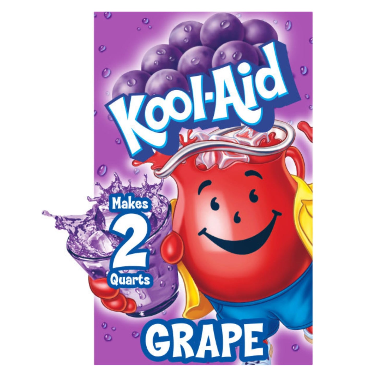Kool-Aid Soft Drink Mix Grape, Caffeine Free, Unsweetened, 0.14 Oz, Pack of 12, Multicolor