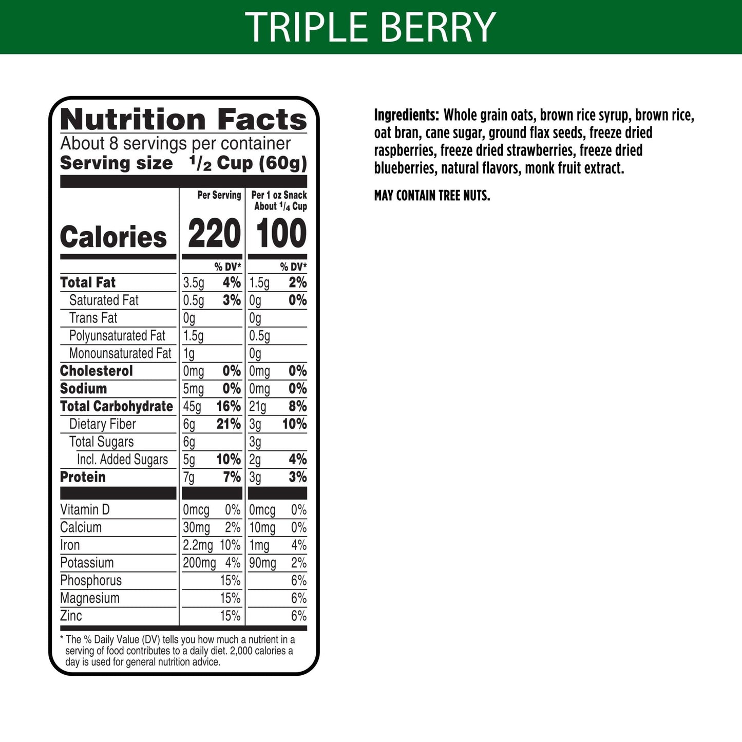 Bear Naked Granola Cereal, Triple Berry Crunch, Whole Grain, 12 Ounce (Pack of 3) - Healthy Breakfast Snacks, Mega Pack