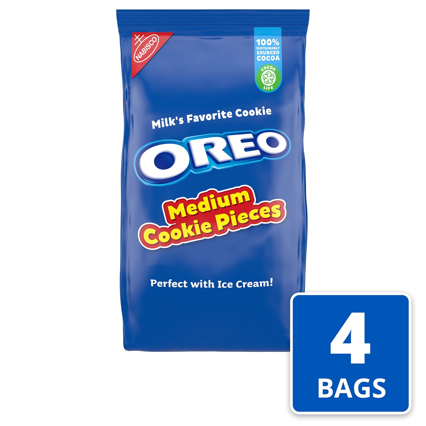 Oreo Chocolate Sandwich Cookies Medium Cookie Pieces, 4 - 2.5 Lb Bags