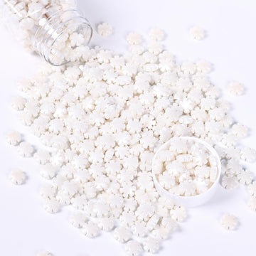 White Sprinkles for Cake Decorating 3.52 Ounce, White Snowflake Sprinkles Perfect for Cupcake Toppers Wedding Party Valentines H