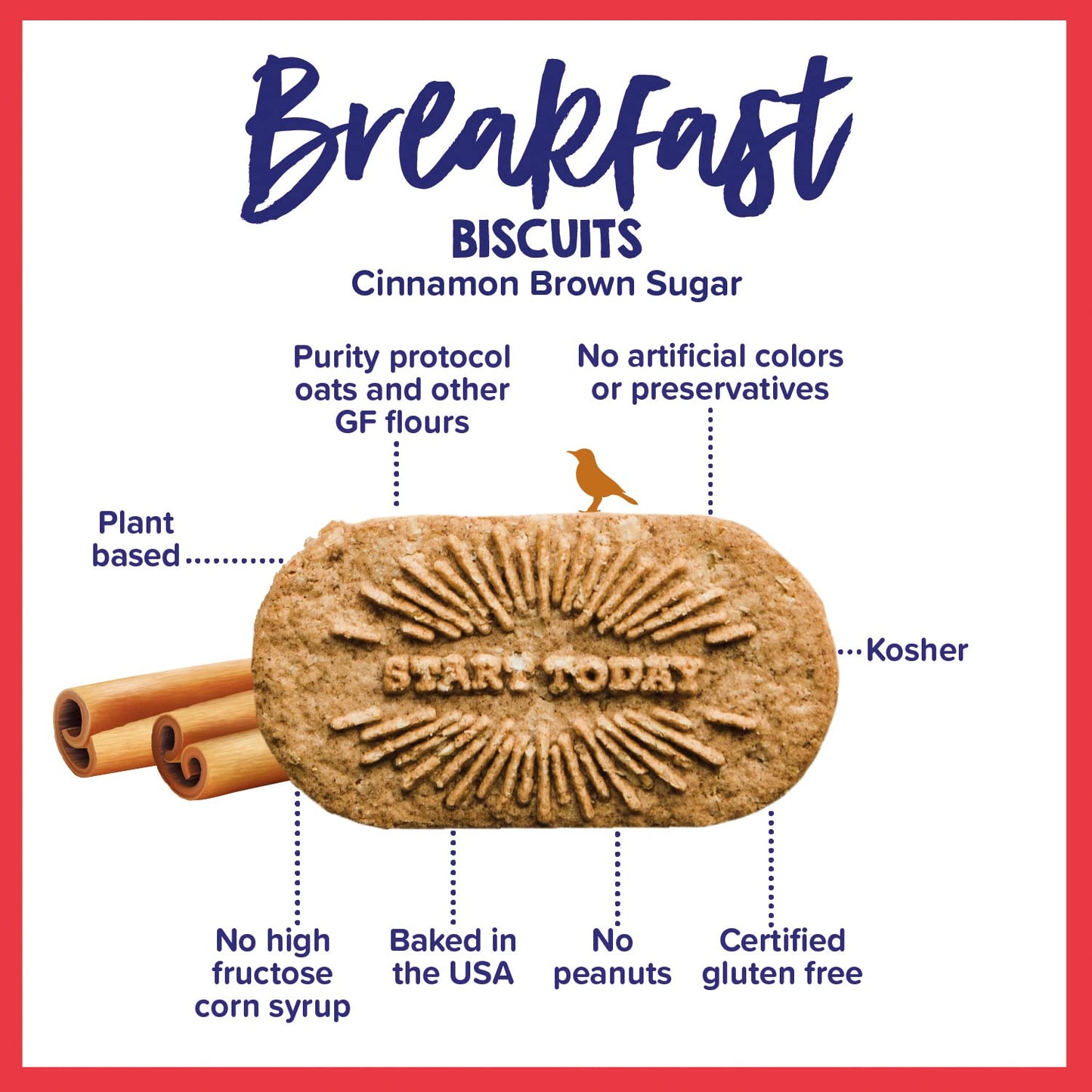 Goodie Girl Cookies Cinnamon Brown Sugar Breakfast Biscuits, Gluten Free, 1.73 oz (Pack of 16)