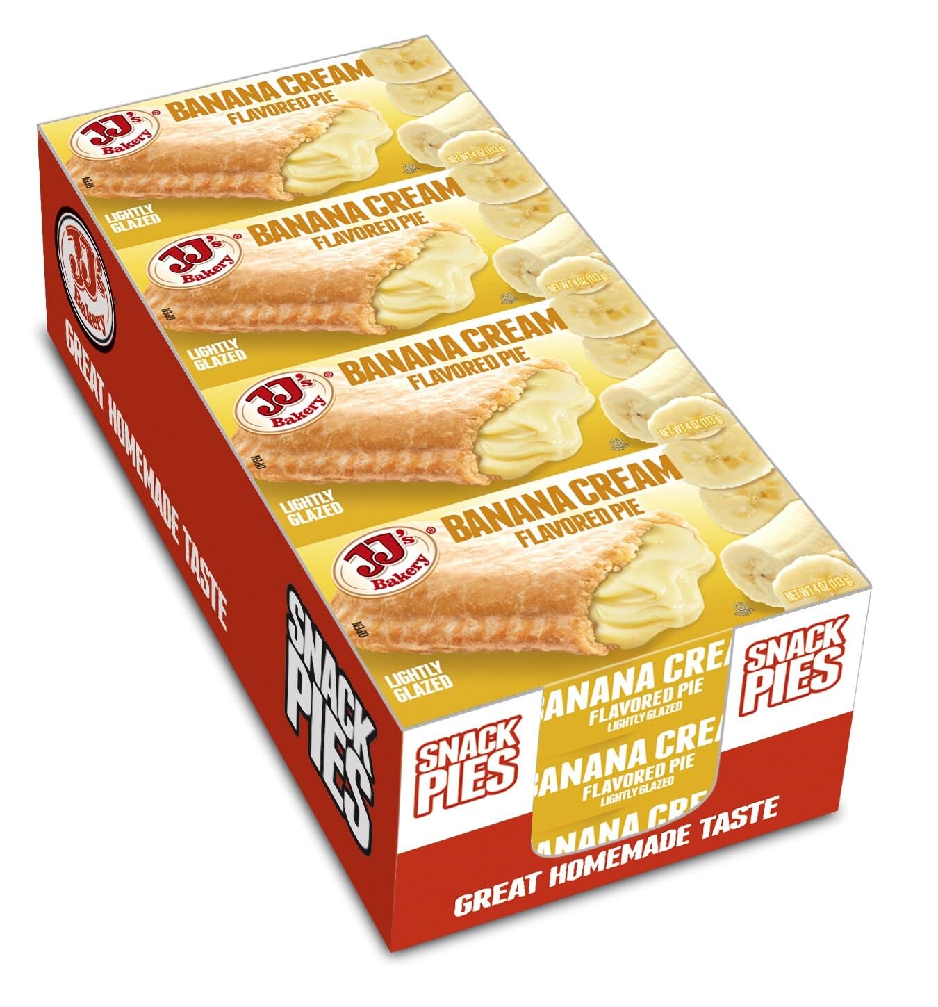 Jjs Bakery Snack Pies, Nut-Free Facility, Kosher Parve, Pack Of 12 (Banana Cream)