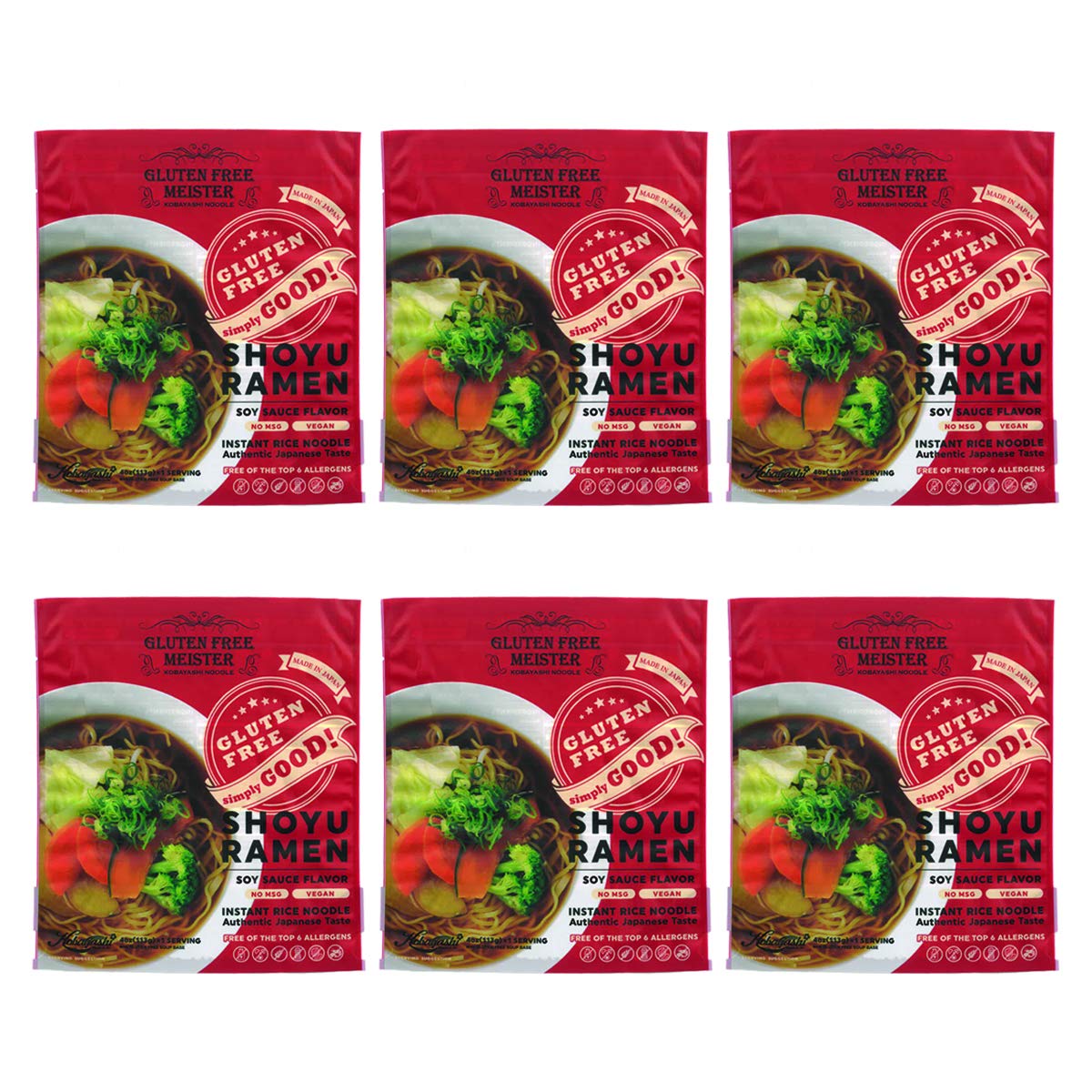 Gluten Free Meister Japanese Shoyu Ramen 6Pk (Vegan)