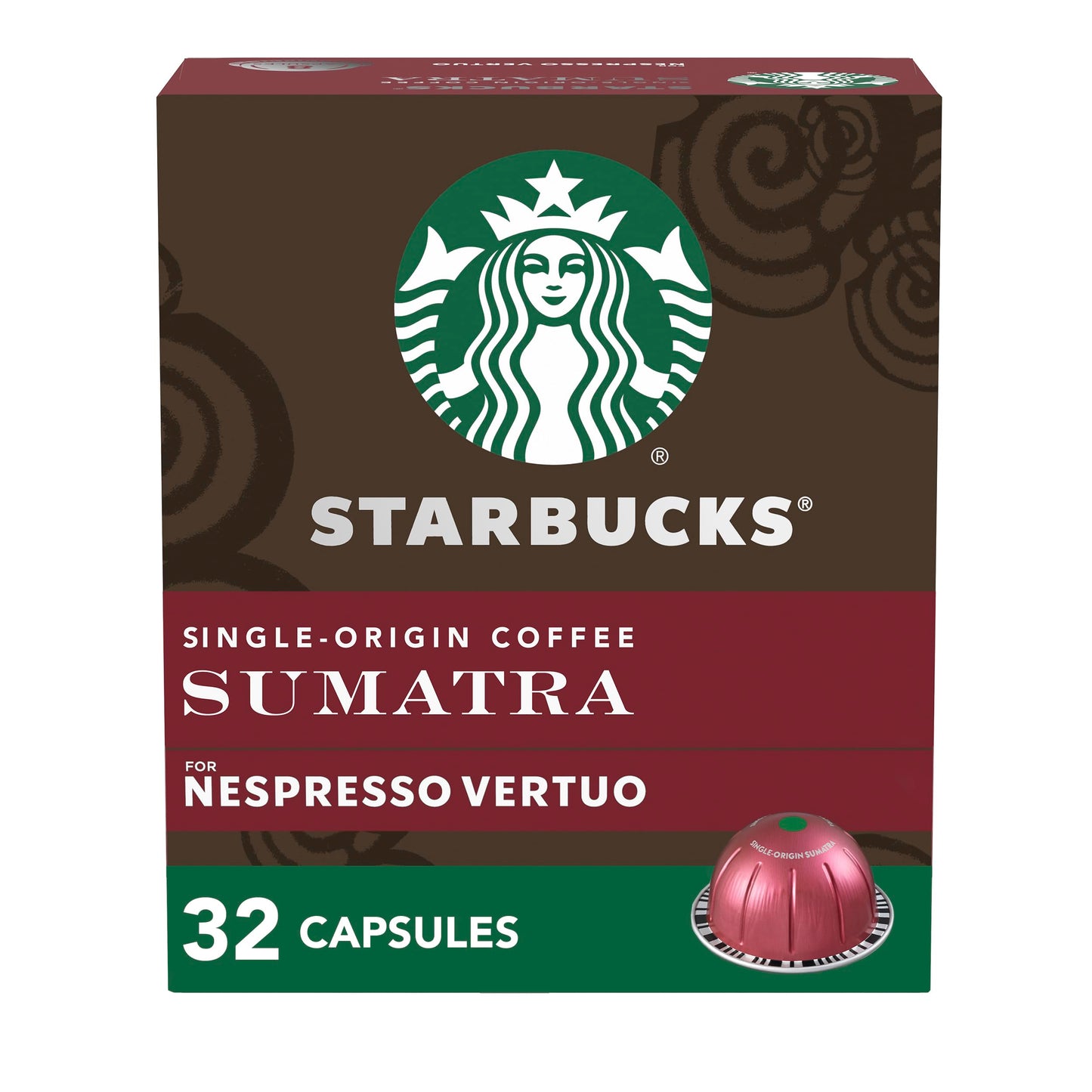 Starbucks Coffee Pods, Single-Origin Sumatra, Dark Roast, 32-count, 7.8 oz Brew Size, 8 Count (Pack of 4)