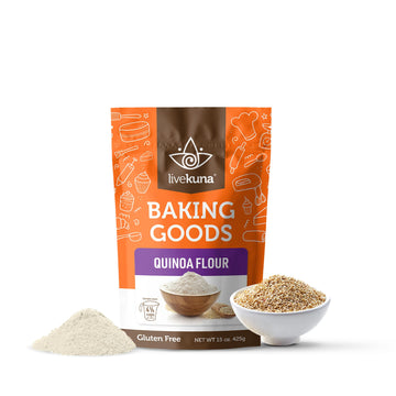 Livekuna Organic Quinoa Flour - Gluten Free All Purpose Flour & Wheat Flour Alternative For Baking & Cooking Recipes - Vegan Qui