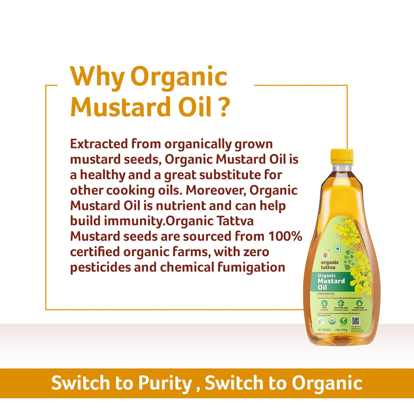 Organic Tattva Mustard Oil, 1L