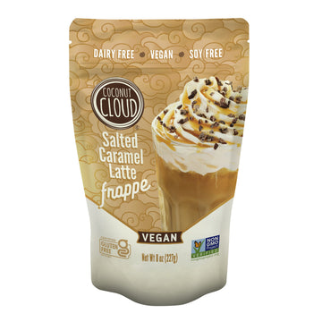 Coconut Cloud Frappe: Dairy-Free Salted Caramel Latte | Frozen Blended Iced Drink | Easy to Make, Enjoy your Favorite Coffee Hou