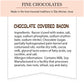 CHOCOLATE STORYBOOK Chocolate Covered Bacon Strips - 12 Ounce Box - 12 Hickory Smoked Strips