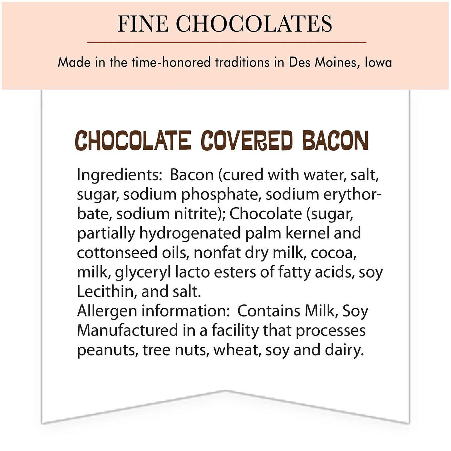CHOCOLATE STORYBOOK Chocolate Covered Bacon Strips - 12 Ounce Box - 12 Hickory Smoked Strips