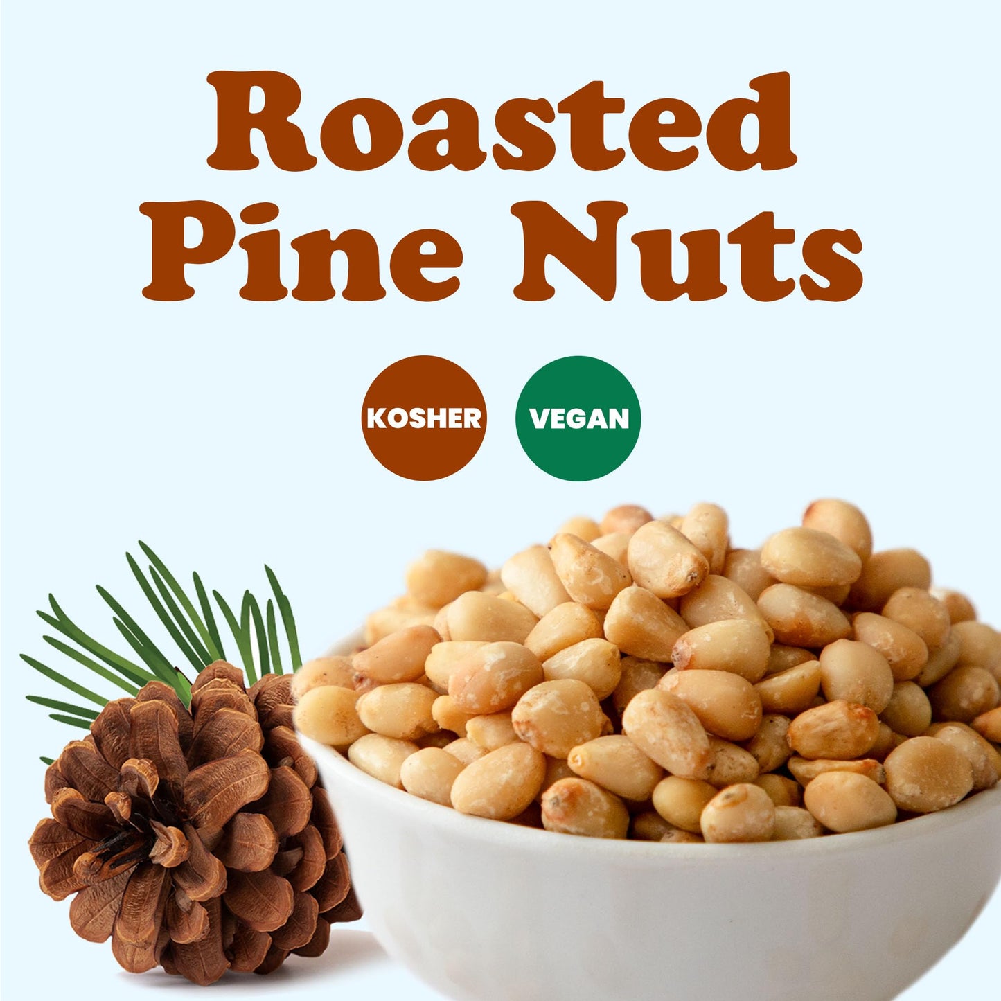 Food to Live Dry Roasted Pine Nuts, Vegan, Kosher, 8 Ounces, Naturally Tasty and Crunchy