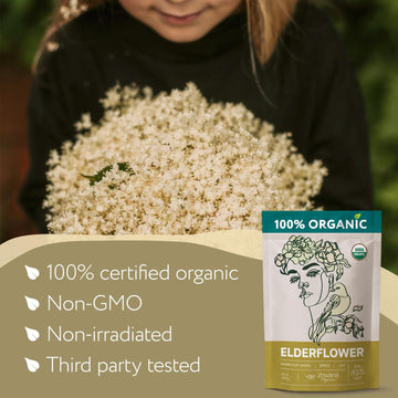 Elderflower Tea, Organic Dried Elderflowers, Elder Flowers Dried Herbs, Te De Sauco, Flor De Sauco Organico - Tea Herbs, Respira