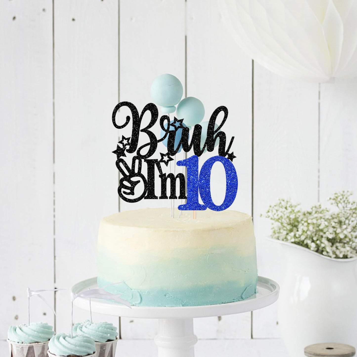Rssta i Cake Topper - 10th Birthday Decoration, Blue, Model XM1222-10
