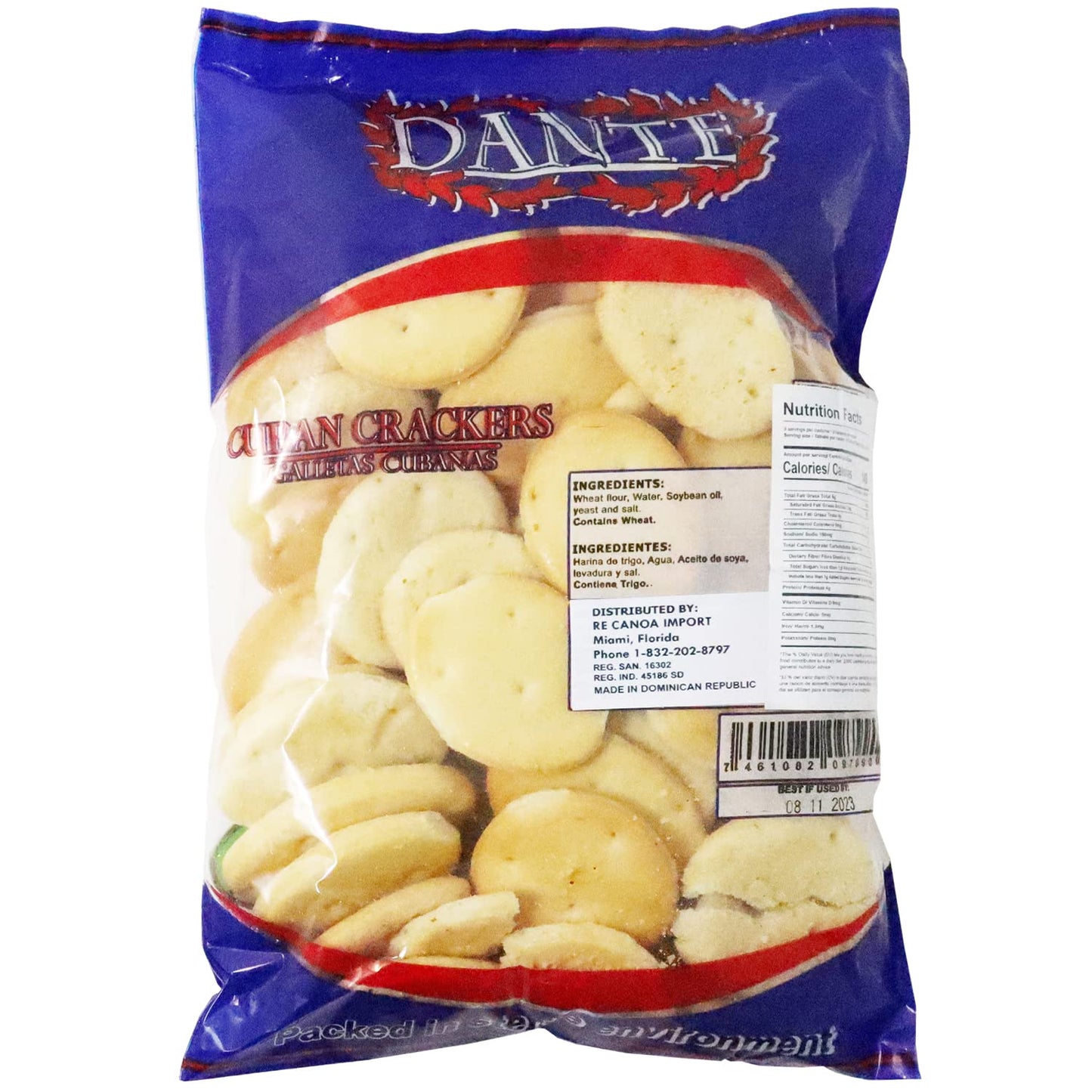 Dante Crackers Cuban Galletas Cubanas 8 Oz (226 Gr)