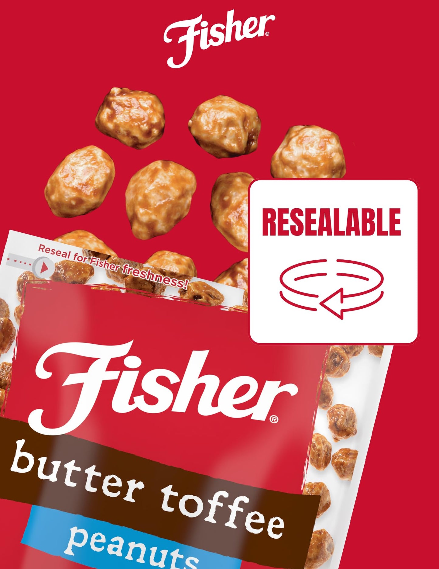 Fisher Snack Butter Toffee Peanuts, 5.5 Ounces (Pack of 6), No Artificial Colors or Flavors