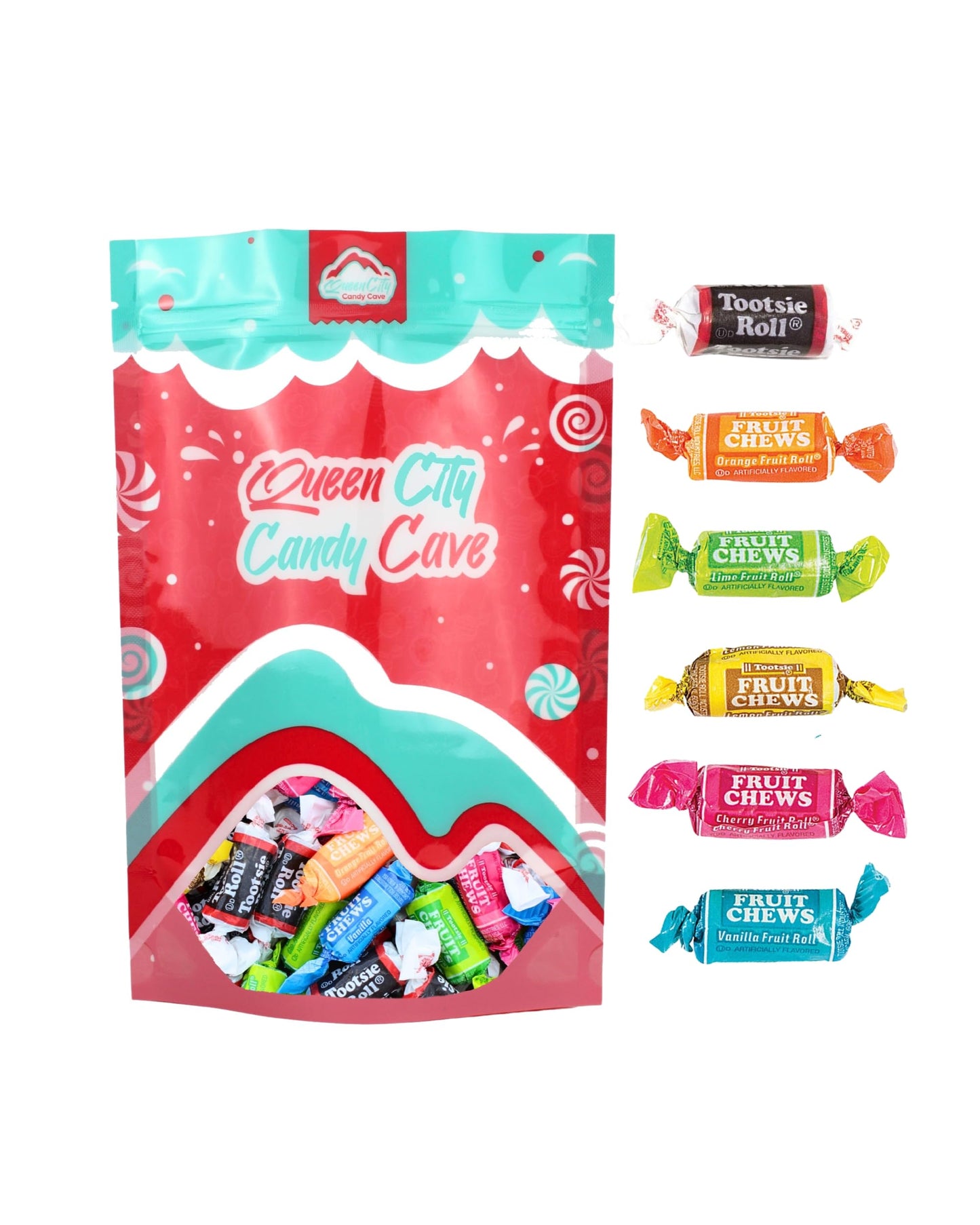 QUEEN CITY CANDY CAVE Assorted Flavored Mini Tootsie Rolls, Individually Wrapped, 5 Pound Bulk Candy