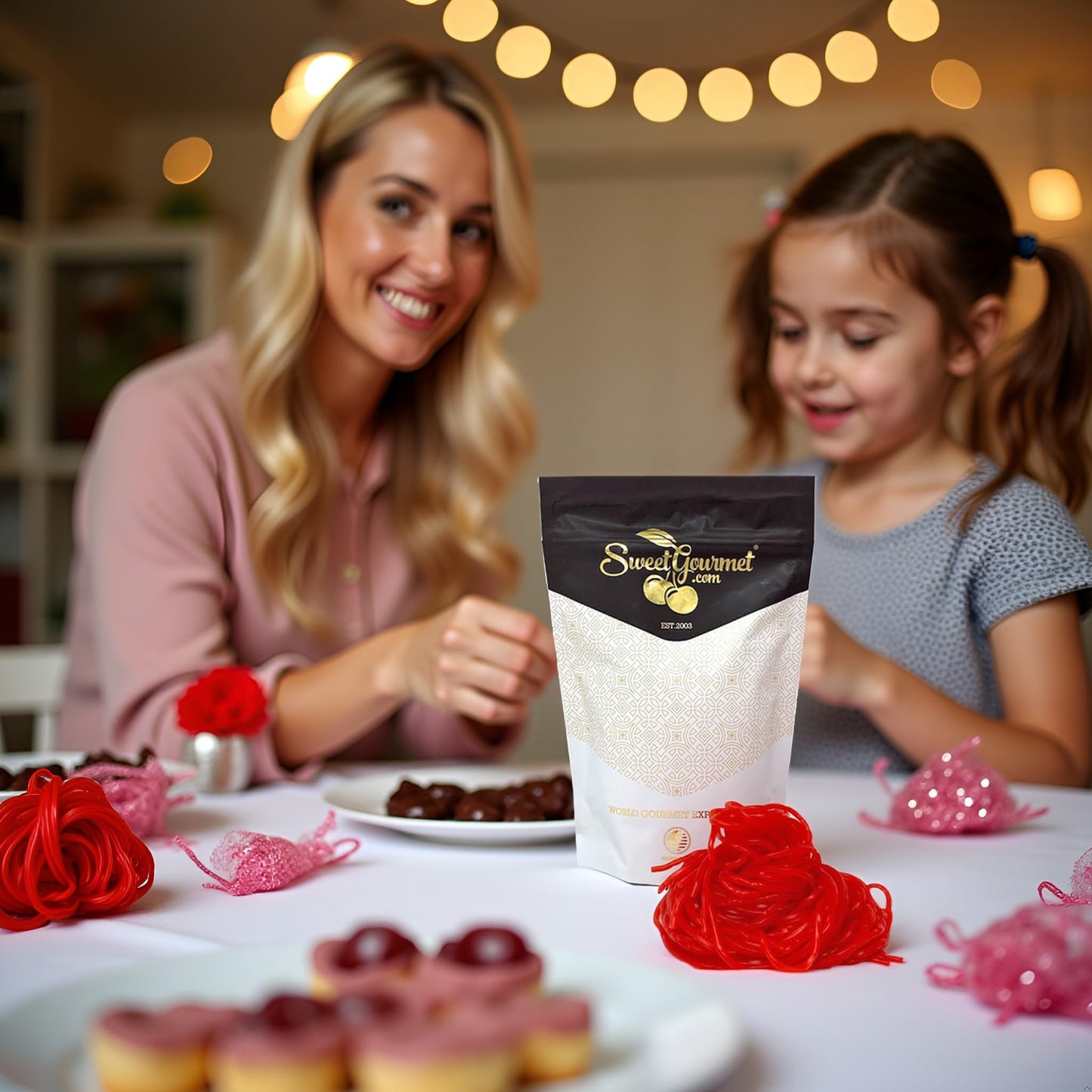 SweetGourmet Strawberry Dutch Licorice Laces | Bulk Candy | 1 Pound