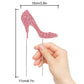 LINGTEER High Heel Cake Topper, Pink Rhinestone Crystal, 3.9 x 6.7, Model B07L2GK7P1, Perfect for Birthday & Wedding Decorations