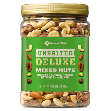 Member's Mark Unsalted Deluxe Mixed Nuts (34 Ounce)(Pack of 3)