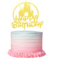 Arthsdite Castle Birthday Cake Topper, Castle Theme Birthday Party Decoration, Princess Prince Happy Birthday Cake Decoration -